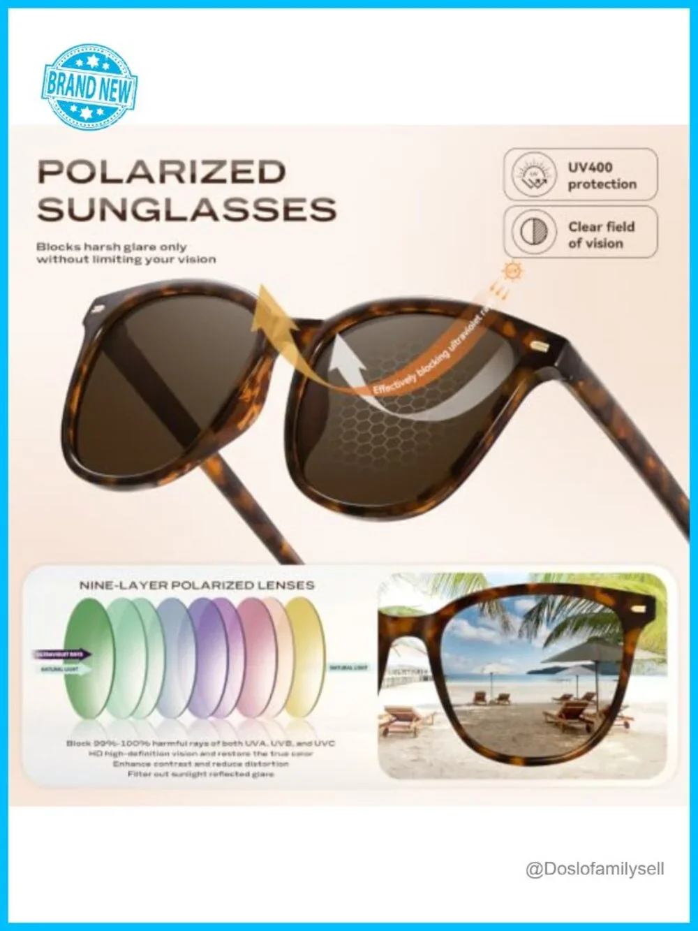 Retro Oversized Polarized Sunglasses Women Men Big Frame UV400 Protection